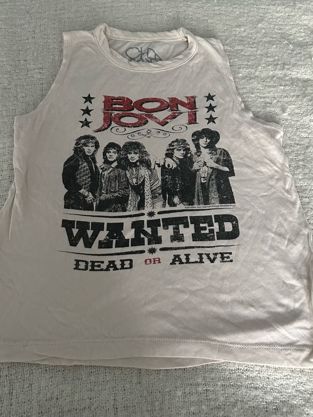 Chaser Bon Jovi 'Wanted Dead or Alive' Graphic Tank XS
